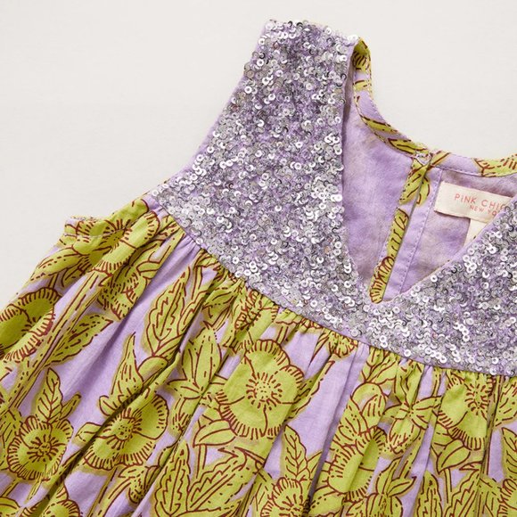 Pink Chicken - Courtney Dress - Lavender Stem Floral - Picture 3 of 5